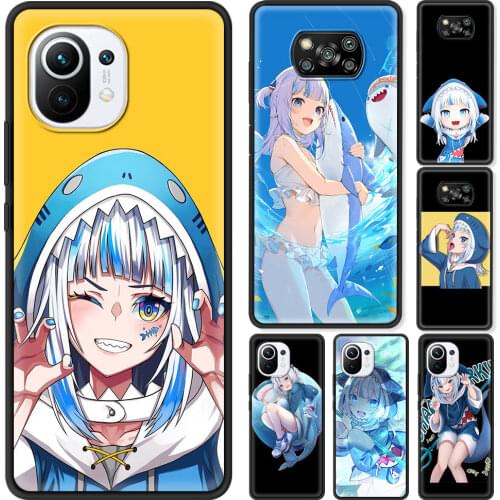 Cellphone Case For Xiaomi Poco X3 NFC M3 F3 Pocophone F1 Cover Shell For Xiaomi Note 10 Pro 10lite Gawr Gura Hololive Anime Girl