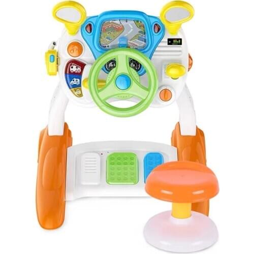 Children Steering Wheel Toy Baby Drive Toy Boy Simulation Simulation Cab Puzzle 1-3-6 Years Old