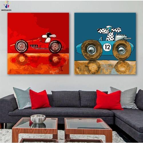 DIY colorings pictures by numbers with colors Car animal illustration picture drawing painting by numbers framed Home