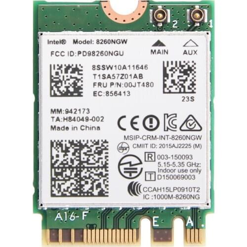 Intel Wireless AC 8260 Dual Band 8260NGW NGFF intel 8260 ac 8260ac for IBM 00JT480 867Mbps WIFI Bluetooth 4.2 Card