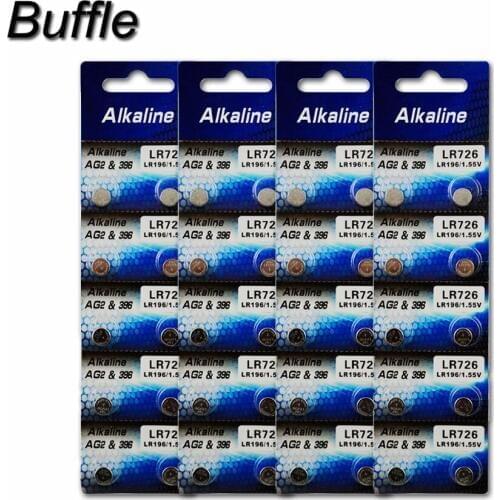 40pcs/4Pack Buffle AG2 1.55V 28mAh Lithium Button Cells Batteries Watch Coin Battery LR59 396A LR726 196 D723