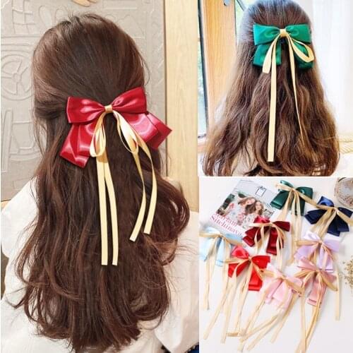FAMSHIN 2021 Big Bow Headband For Women Cute Hair Bands Girl Satin Hairpin Ribbon Hair Accessories Fashion Hair Clip Accessories