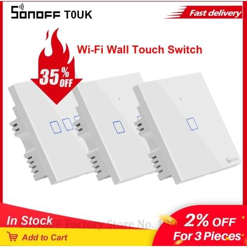 Itead SONOFF TX T0 UK Wifi Smart Light Switch Glass Screen Touch Panel Voice Control Wireless Wall Switches Works with Alexa