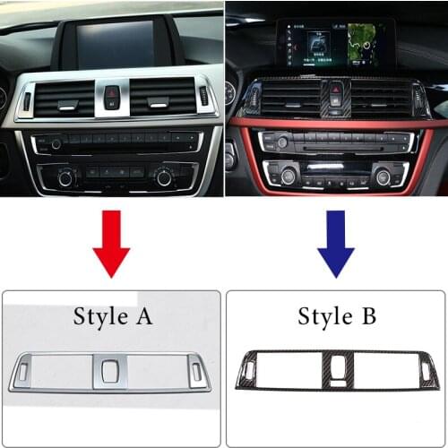 For BMW 3 Series F30 2013-2019 Carbon Fiber Style Console Air-Conditioning Vent Outlet Cover Trim Frame Car Interior Accessories