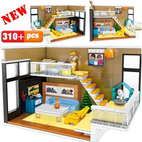 New 310pcs Creative Nordic House castle Model Building Blocks City Street View Restaurant Figures DIY Bricks Gift Toys For Girl