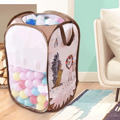 Cute Cartoon Ocean Balls Toy Storage Basket Large Capacity Bucket Organizer Pretend Housekeeping Toy Kid Organizing Learning Toy