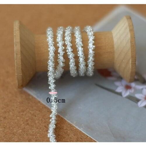 4meter handmade beaded ribbon lace accessories ribbon lace diy coat jacket leader mouth decoration accessories materials