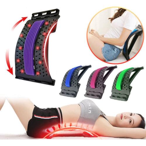 Multi-Level Adjustable Back Massager Stretcher Waist Neck Stretch Fitness Lumbar Cervical Spine Support Pain Relief Relaxation