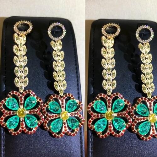 Missvikki Exclusive design Luxury Lucky Clover Earrings For Women Wedding Party Dubai Bridal Earrings New Fashion Gift Jewelry