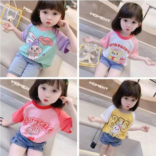 New Summer Baby Boy Cartoon Mickey Minnie Mouse Print Children Short Sleeve T Shirts Girl Top Tee Kids Clothes Ice Silk T-Shirt