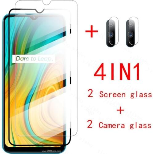 On realme c3 glass camera lens protector for oppo realme realmy realmi c 3 screen safty film glas realmec3 6.5'' tempered glas