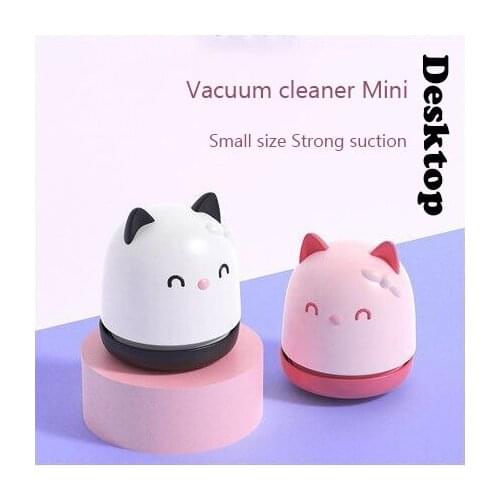 Desktop Vacuum Cleaner, Portable Mini Dust, Rubber Crumbs, Pencil Crumbs And Other Usb Charging, Cat Cute Favorite Student Desk