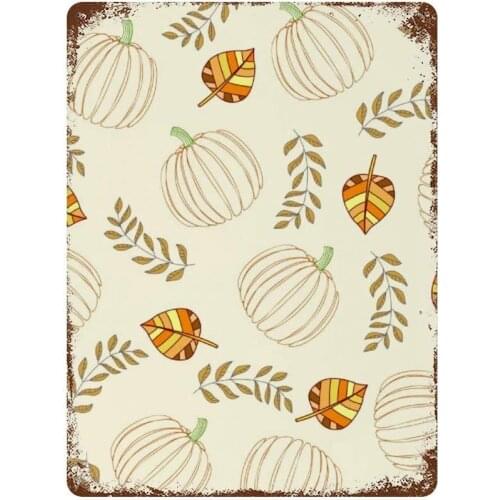 NoBrands Vintage Retro Metal Tin Sign Wall Decor Art Thanksgiving Day Pumpkin Lines Art Illustration Home Decor Plaque Poster