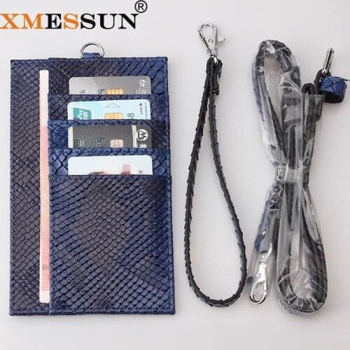2021 New High Quality Genuine Leather Mobile Card Holder Snakeskin Leather Pouch Mobile Card Holder Crocodile Mobile Card Bag