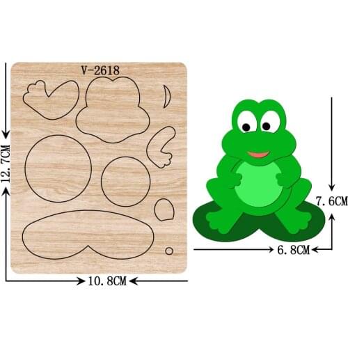 New frog wooden dies cutting dies for scrapbooking Multiple sizes V-2618