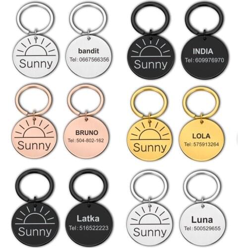 Personalized Pet Cat Dog Keychain ID Tag Keyring Custom Engraved Dog Necklace Chain Charm Pet Supplies for Dog