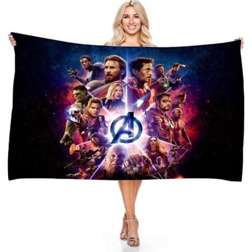 The Avengers Digital Printing Beach Towel Adult Children Microfiber Rectangular Bath Towels Camping Towel Washcloth Dropshipping