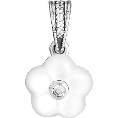 Authentic 925 Sterling Silver Luminous Florals Pendant Charm Beads Fits Original Bracelets DIY Jewelry Making Berloques Kralen