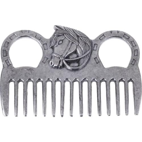 2021 Stainless Steel Polished Horse Pony Curry Comb Grooming Comb Tool Currycomb Accessory Horse Riding Equipment New