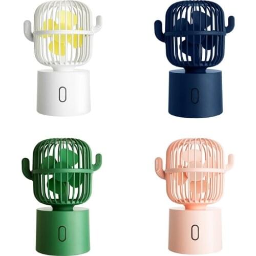 Cactus Mini Handheld Table Rechargeable 80 Degree Auto Rotation 3 Speeds for Room Home Office Outdoor Travel