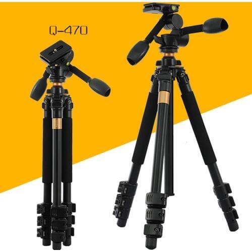 QZSD Q470 High Qulity Aluminum Camera Tripod With Head Set Flexible 1540mm Digital Video Tripods Stand Action Camera Accessories