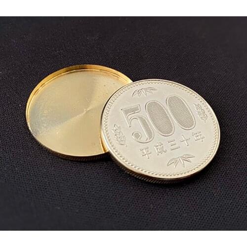 Expanded Shell Japan 500 Yen (Brass, Gilded) Magic Tricks Coin Magia Magician Close Up Street Illusions Gimmicks Mentalism Props