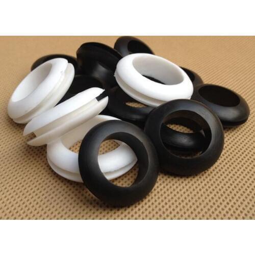 100-1000PC 3/4/5/6/7/8/10/12/16/20/25mm Inner Diameter Cable Wiring Rubber Grommets Gasket Ring Wire Protective Loop Black White