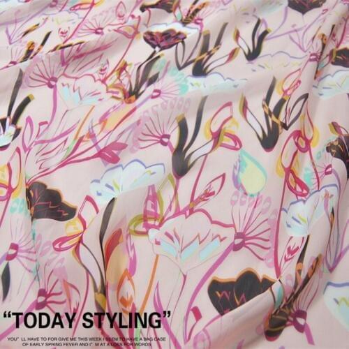 LEO&LIN Flower Large Wide Silk Georgette Chiffon Clothing Fabric DIY Patchwork Tissue