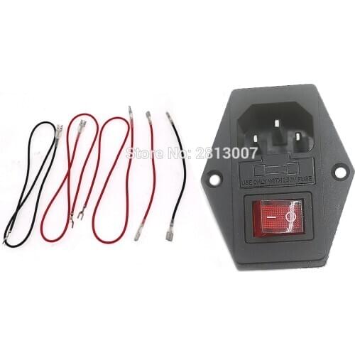 Module Plug 10A Fuse Switch UR and CE Certification Male Power Socket 10A 250V 3 Pin 2 in 1 Socket With cable