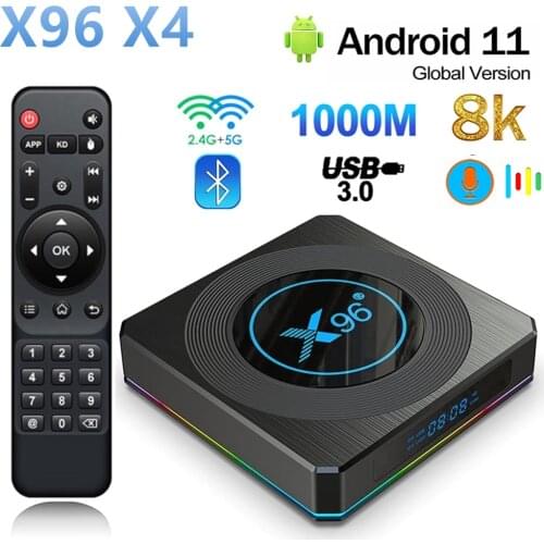 021 X96 X4 Amlogic S905X4 Smart TV Box Android 11 4G 64G Dual Wifi BT4.1 4K Youtube 1000M Media Player Set top box TV Receivers