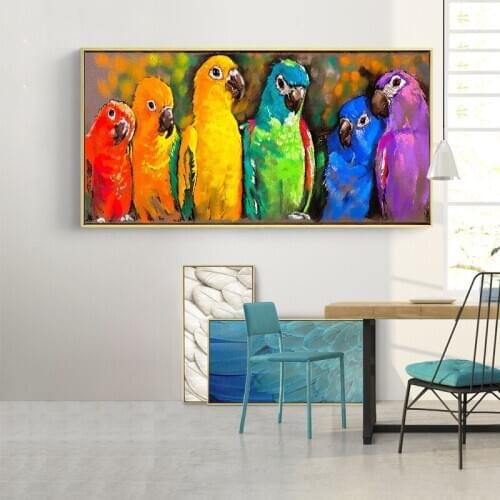 Modern Pictures Colorful Parrots Canvas Paintings For Living Room Canvas Art Prints Anime Poster Decorative Painting Cuadros