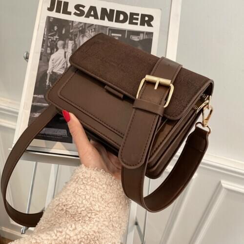 Matte PU Leather Black Sac A Main Female Shoulder Bag Women Bag 2021 New Style Fashion All-Match Simple Shoulder Bag Tote Bag