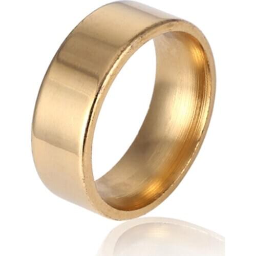 Light Version Wide Rings 316L Stainless Steel Men Women Ring Jewelry Wholesale Lots Size 7 -11 Gold&Sliver Plated Rings