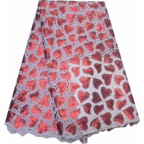 Tulle Lace Fabric, Organza African Lace With Sequins, 3D Flowers Net Lace Fabric P464-1