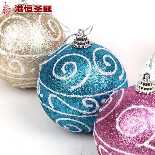 Christmas tree decoration 8cm10cm painted glitter pink sequins Christmas ball christmas ball decorations