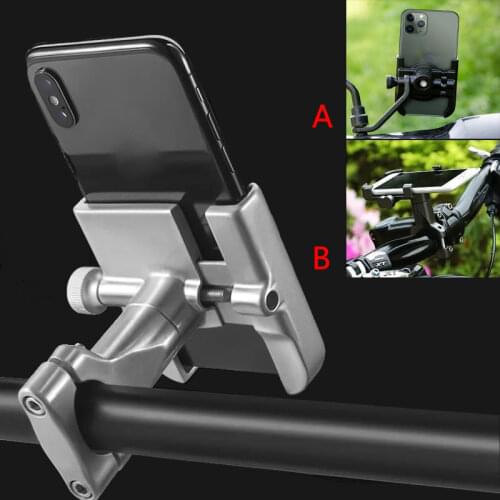 Universal Aluminum Alloy Bicycle Mobile Phone Holder Frame Motorcycle Handlebar Anti-skid Mobile Phone Holder Riding Accessories