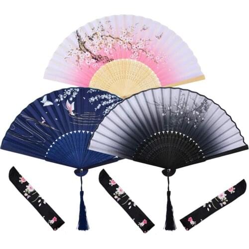 Chinese Style Vintage Hand Fan Folding Fans Dance Wedding Party Favor Chinese Dance Party Folding Fans Ornament Craft Gift