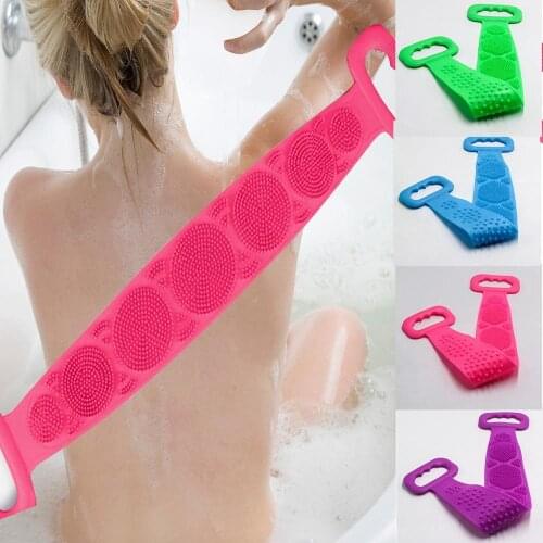 Magic Silicone Brushes Bath Towels Rubbing Back Mud Peeling Body Massage Shower Extended Scrubber Skin Clean Shower Brushes