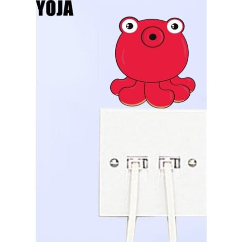 YOJA Cartoon Red Octopus Switch Decal Wall Sticker PVC Home Decoration 11SS0114