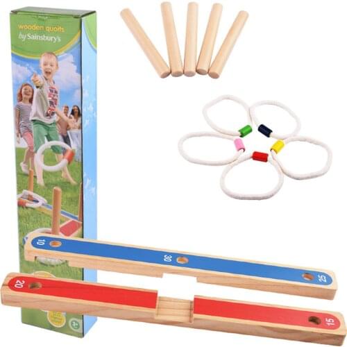 Funny Kids Outdoor Sport Toys Hoop Ring Toss Plastic Ring Toss Garden Game Pool Toy Outdoor Fun Set Wooden Tossing Ring Game Toy