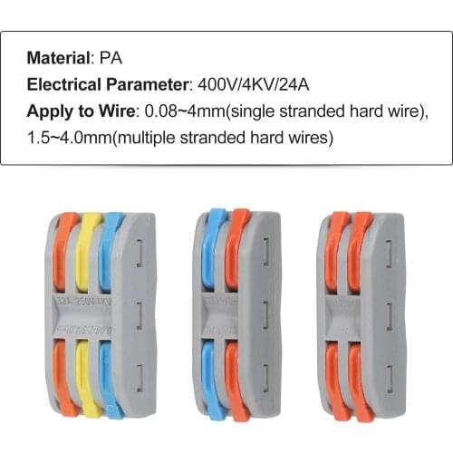 10pcs Wire Connectors Compact Splicing Connectors Cable Connector Set Lever Lock Connectors Universal Wiring Cable Connector