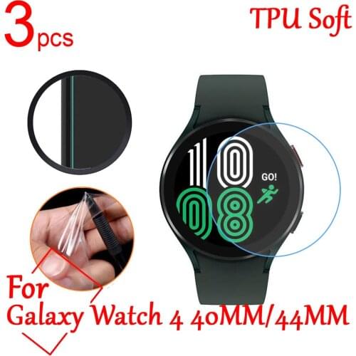 3pcs Ultra Clear TPU Soft Full Screen Protectors cover For Samsung Galaxy Watch 4 40MM 44MM sports SmartWatch Protective Film