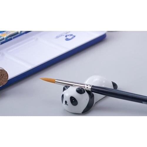 4pc Chinese Ceramic Lovely Animal Chopsticks Painting Calligraphy Brush Rest Rack