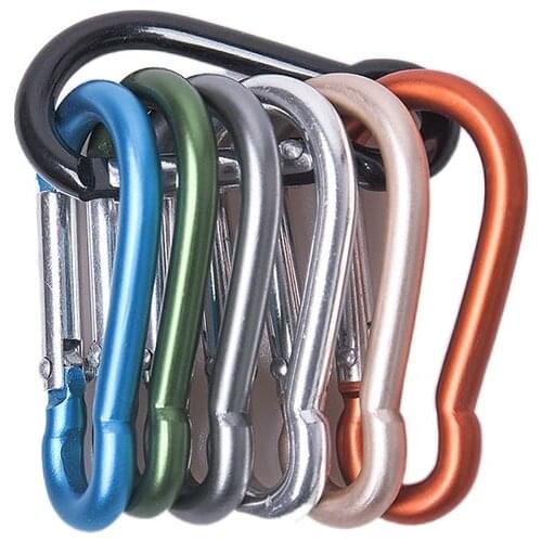 7Pcs Outdoor Camping Aluminum Carabiner Survival Keychain Climbing Hook Clip Backpack Buckle Keychain Fishing Tool