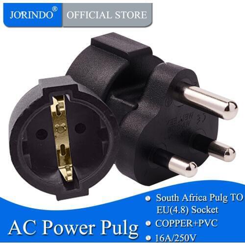 JORINDO SA TO EU South Africa Male to Europe Female AC Adapter Industrial Electrical South Africa Plug 3 Pin Power Plug 15A 250V