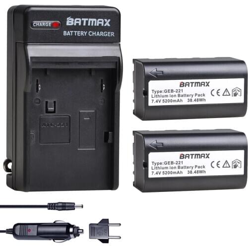 2Pcs 7.4V 5200mAh GEB221 Battery for TPS1200 total Station and GPS