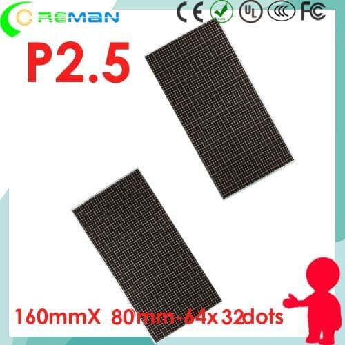 Alibaba express free shipping p2.5 indoor led module 32*64 80x 160mm , low cost p2.5 rgb matrix led module led tile good price