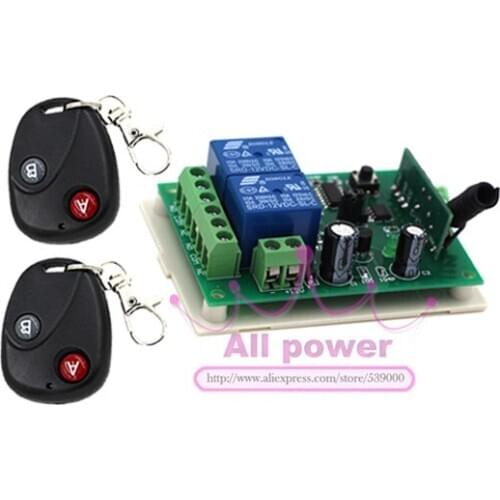 12V 2CH 10A RF wireless remote control system wireless remote control on/off switch and 2ch rf transmitter