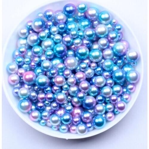 Big Pack 5mm 5000pcs No Hole Round Pearls RainBow Resin Imitation Wedding Card Embellishment DIY Phone Nail Art Decorations