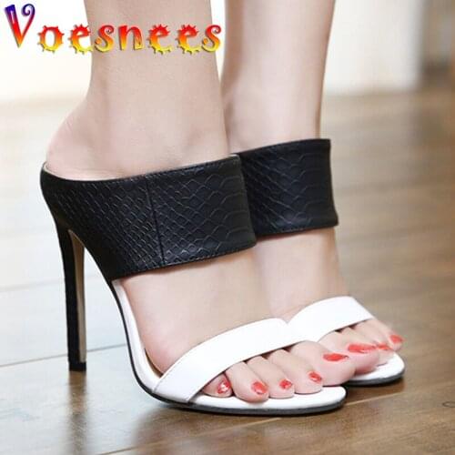 One Word Strap Thin Heel Women Sandals Summer New Slippers Mixed Colors Peep Toe Office High Heels Sexy Nightclub Women Shoes